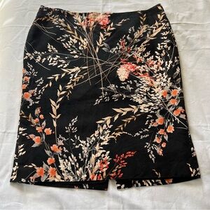 Talbots Black Floral Pencil Skirt‎